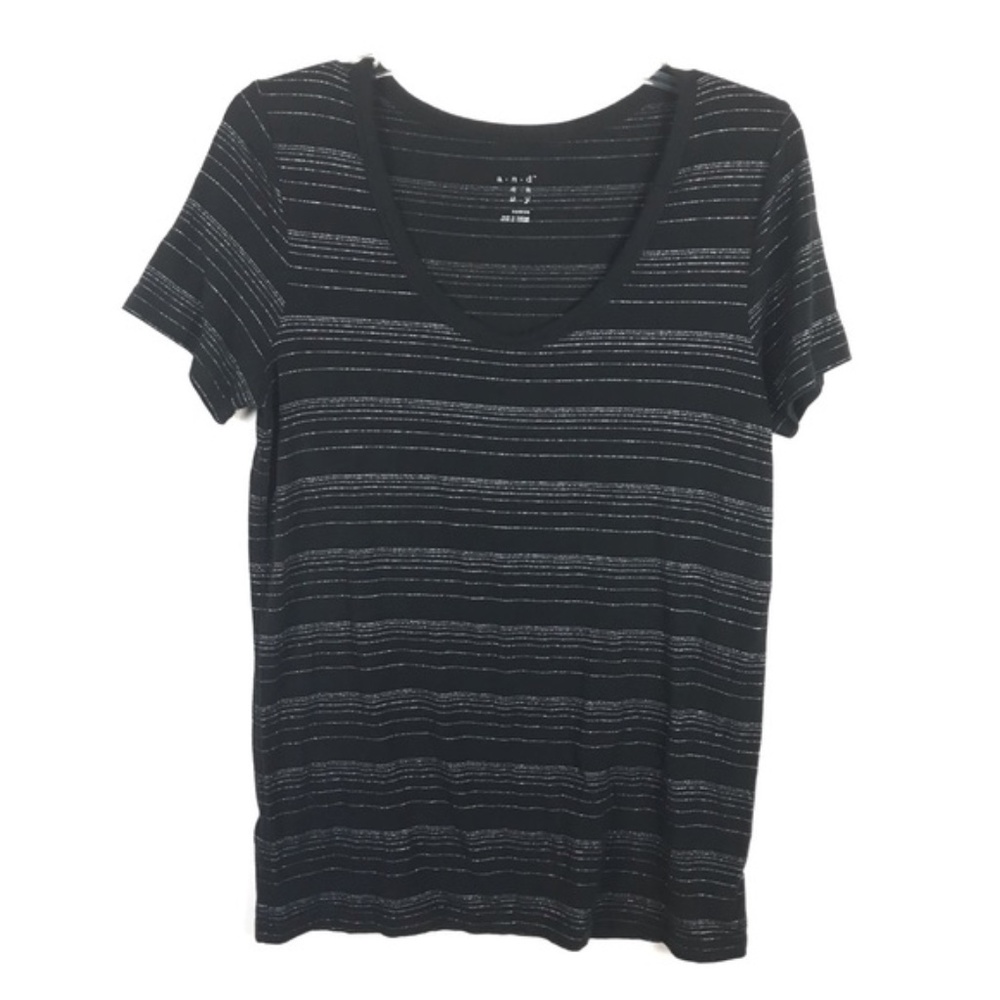 A New Day Striped Short Sleeve Casual Shirt Top